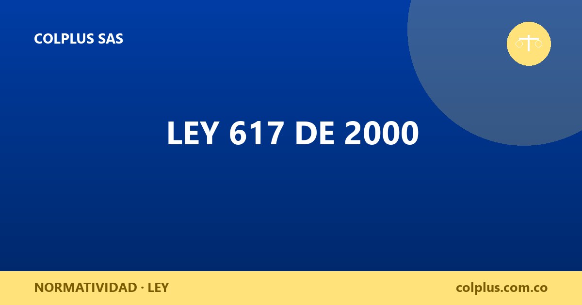 Ley 617 de 2000